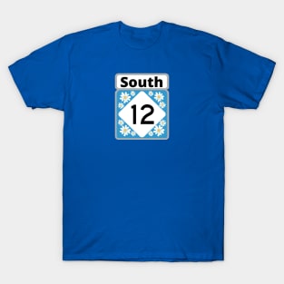 Highway 12 South Blue with Daisies T-Shirt